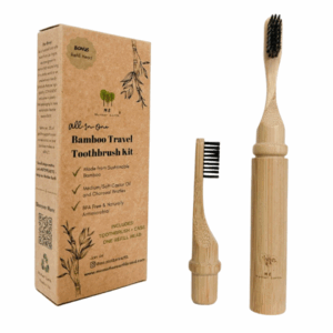 all in one bamboo travel toothbrush | replaceable head