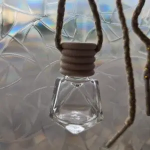 car diffuser | hanging air freshener with wooden cap and lanyard