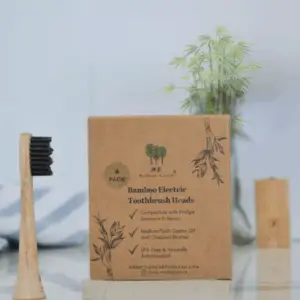 bamboo electric toothbrush heads – 4 pack | philips sonicare compatible