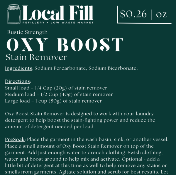 Local Fill Oxy Boost Stain Remover product instructions.